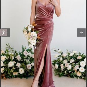 REVELRY Rory Velvet Terracotta,size 10 Petite  Maxi length: 41 in waist to hem.